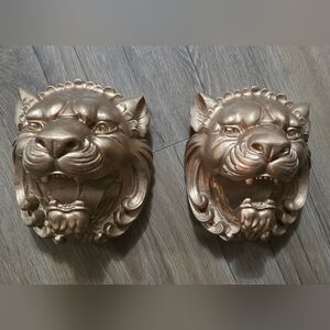 Vintage Gold Lion Head Wall Decor
